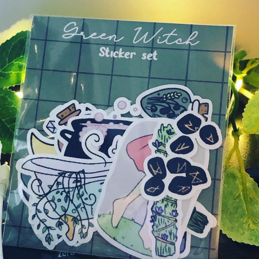 Green Witch sticker set