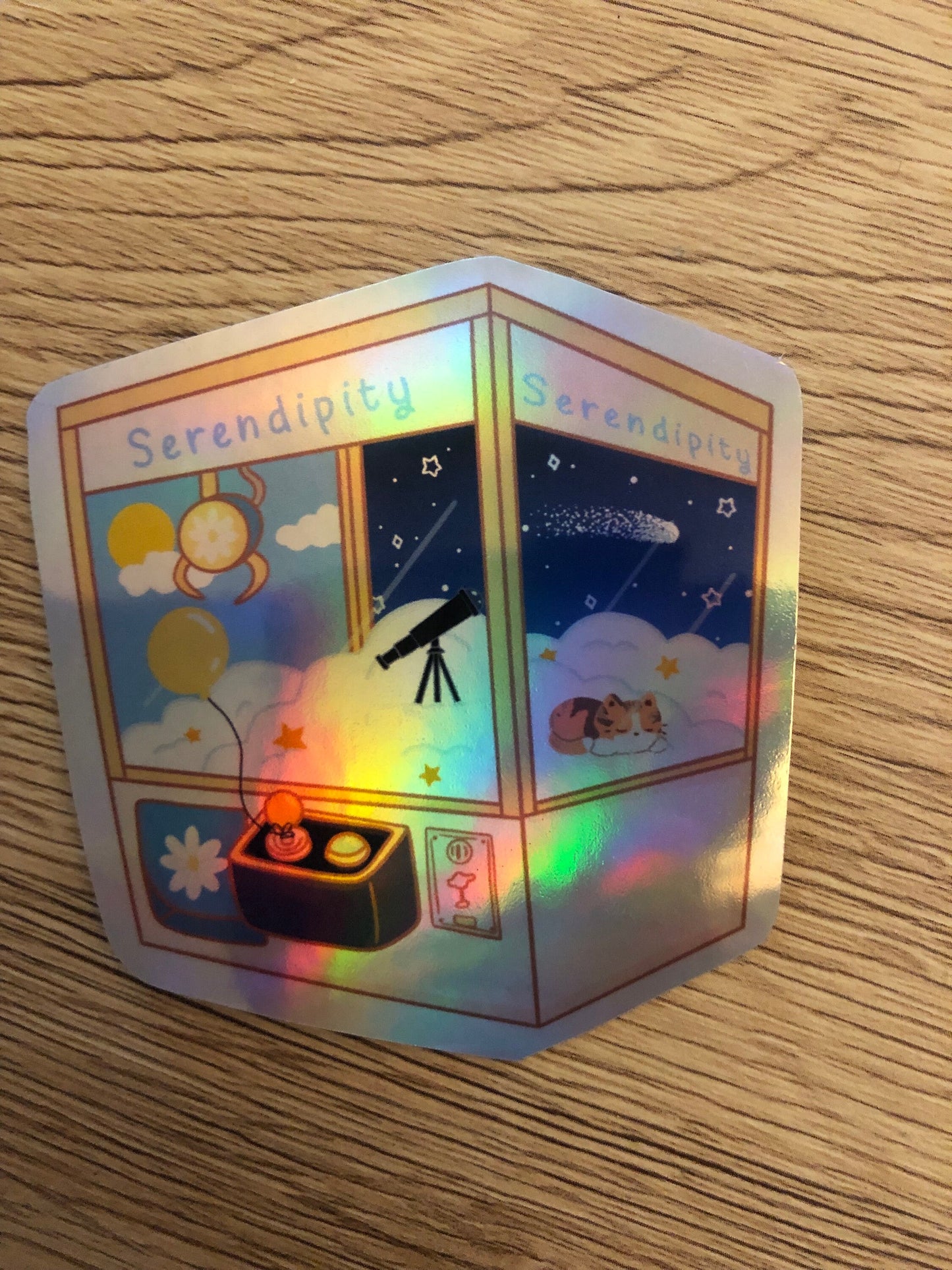 Serendipity Holographic Claw Machine Sticker