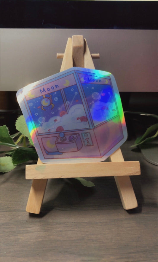 Moon Holographic Claw Machine Sticker