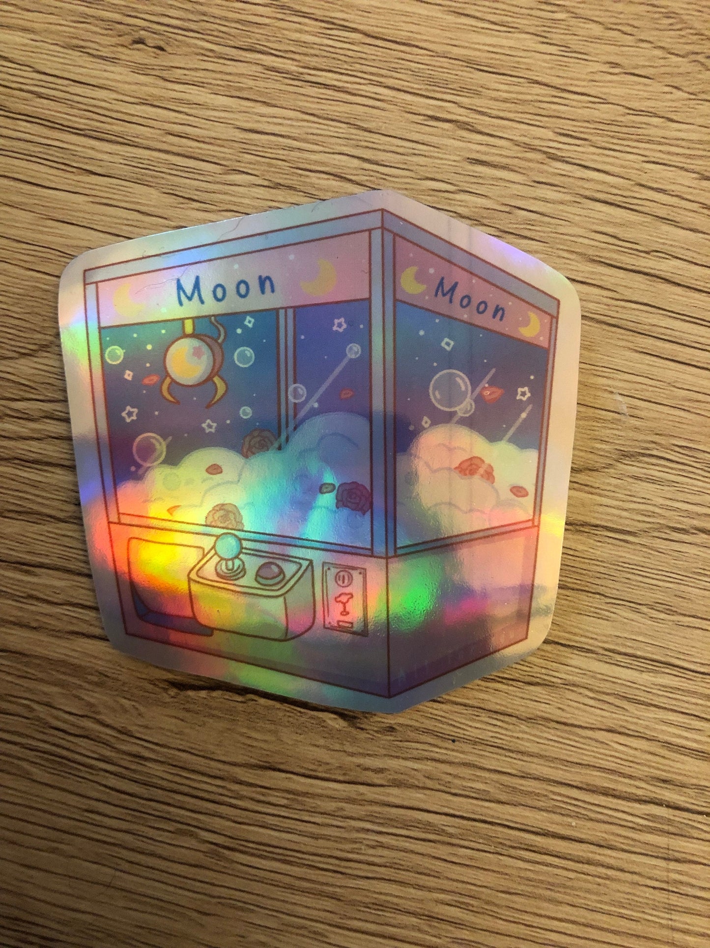 Moon Holographic Claw Machine Sticker