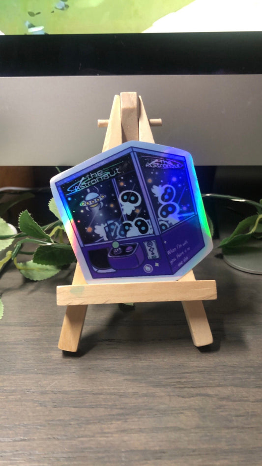 The Astronaut Holographic Claw Machine Sticker