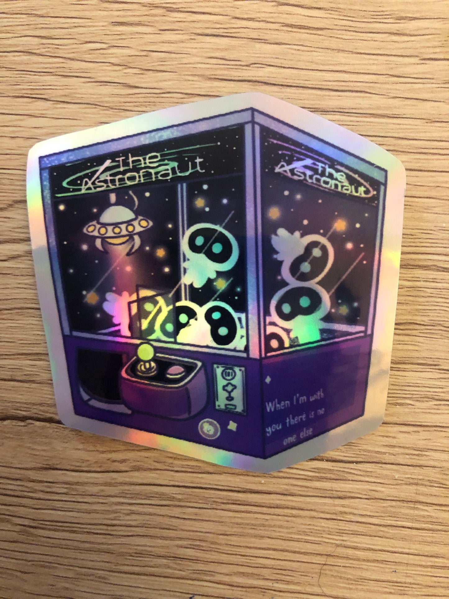 The Astronaut Holographic Claw Machine Sticker