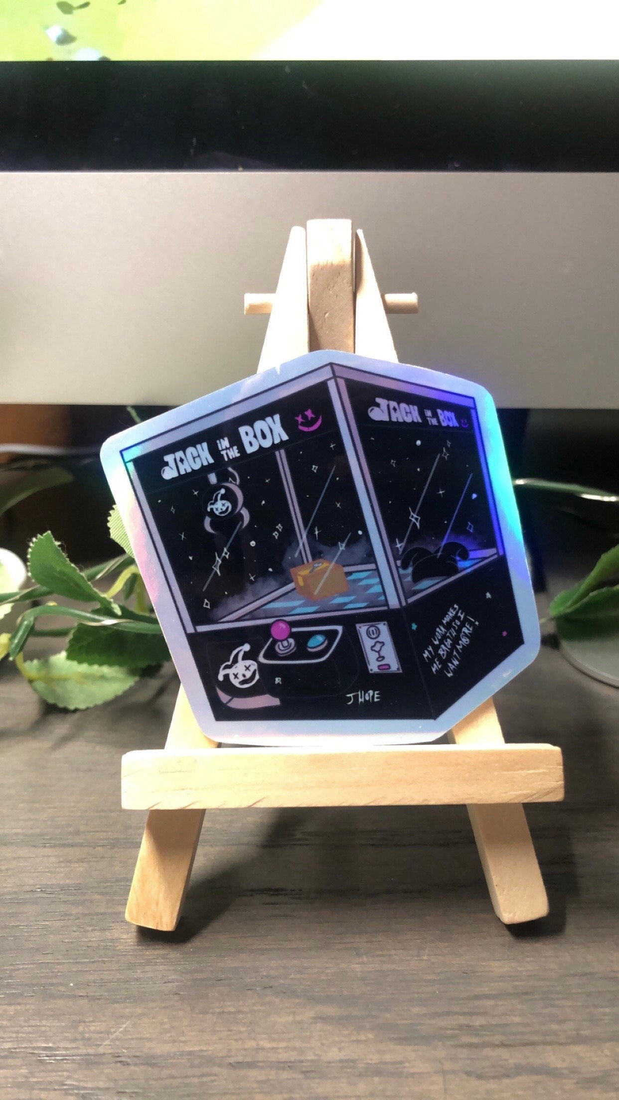 Jack In The Box Holographic Claw Machine Sticker