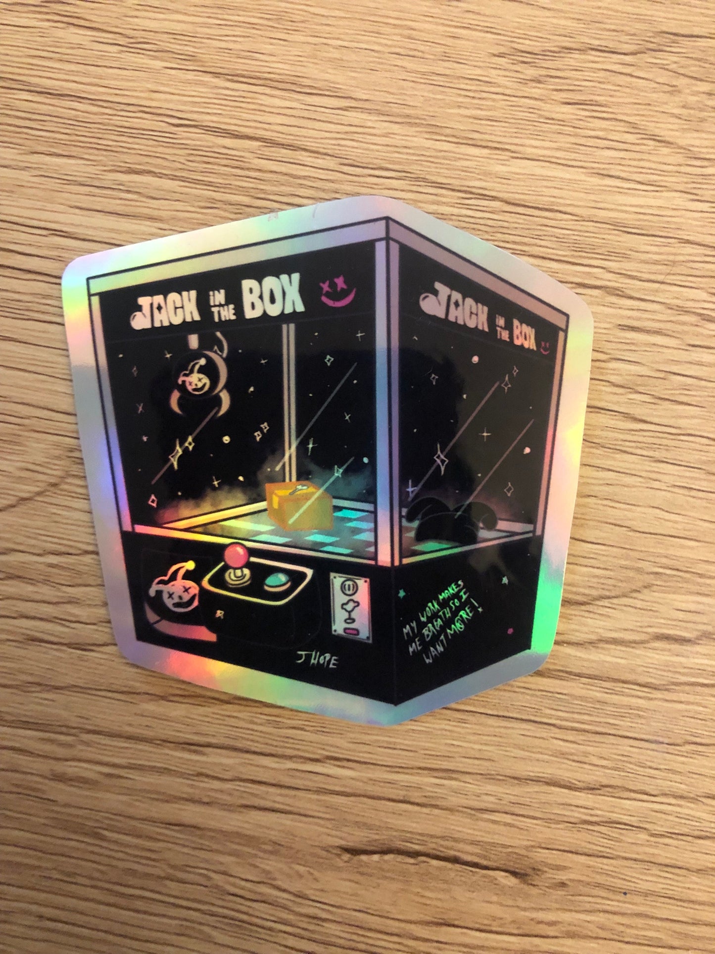 Jack In The Box Holographic Claw Machine Sticker