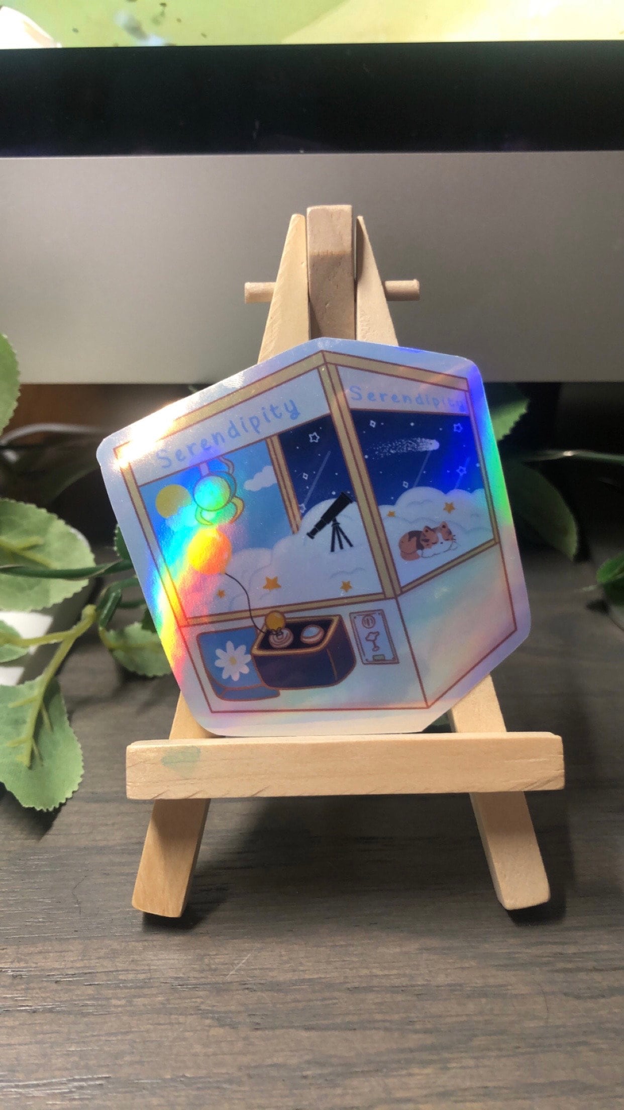 Serendipity Holographic Claw Machine Sticker