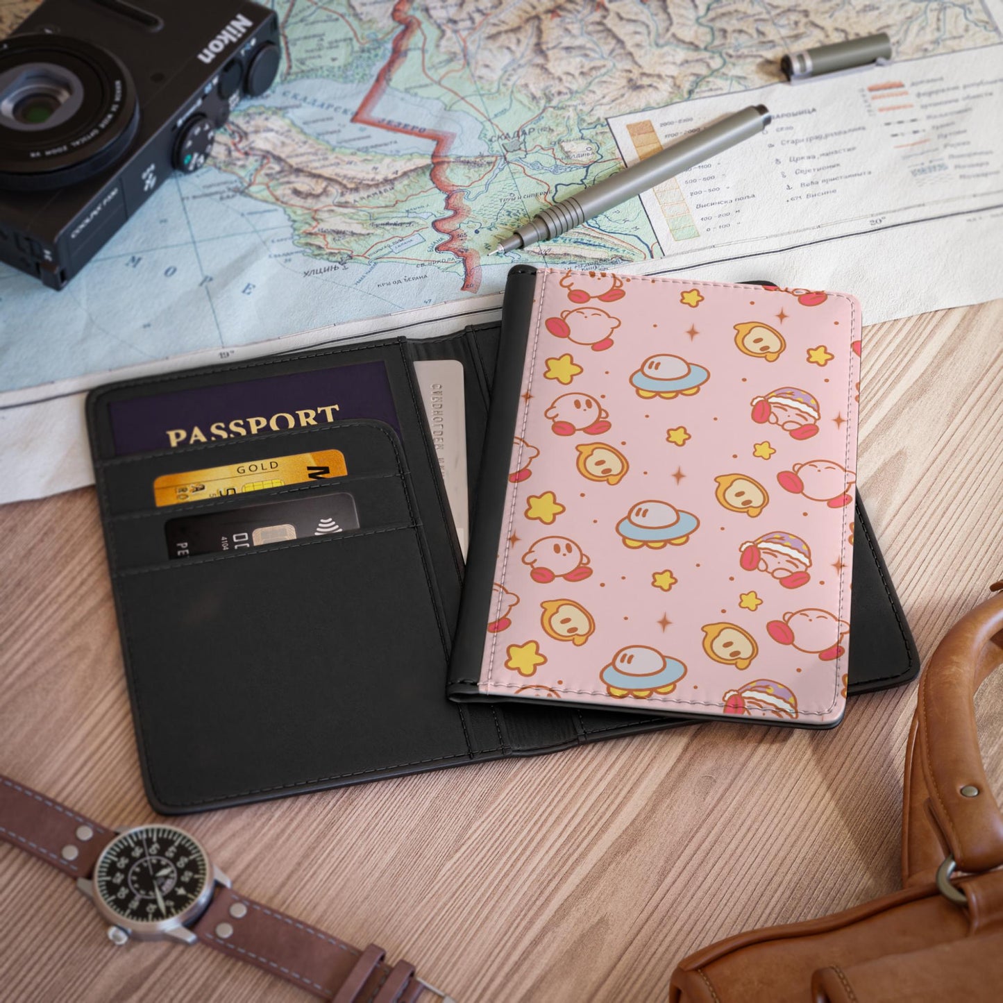 Cute Kirby Inspired Passport Cover