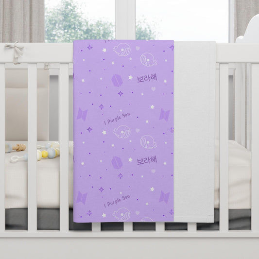 BTS Inspired Purple You Baby Blanket, Kids Bedding