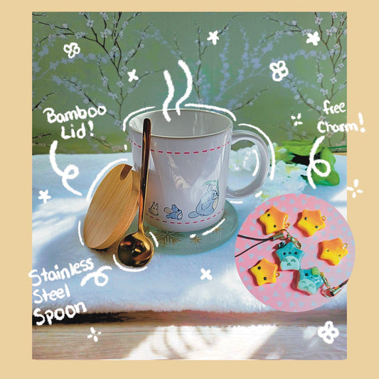 Ghibli Inspired Mug w/Bamboo