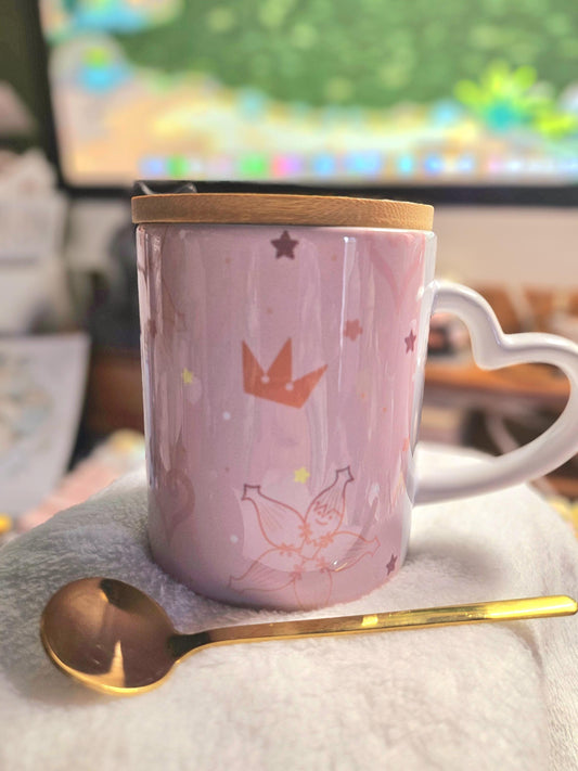 Kairi KH Mug Heart Handle w/Bamboo Lid